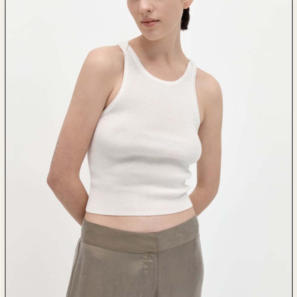 St. Agni White Knit Tank Top